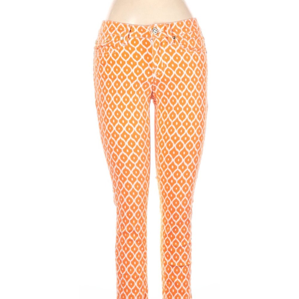 C. Wonder Jeans Orange White Low Waist Rise Waist Size 26 #149